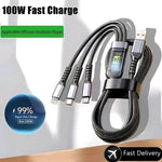 تحميل الصورة في العارض، Câble de charge intelligent 3-en-1 – 100 W avec écran LED

