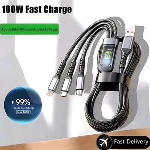 Câble de charge intelligent 3-en-1 – 100 W avec écran LED
