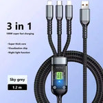تحميل الصورة في العارض، Câble de charge intelligent 3-en-1 – 100 W avec écran LED
