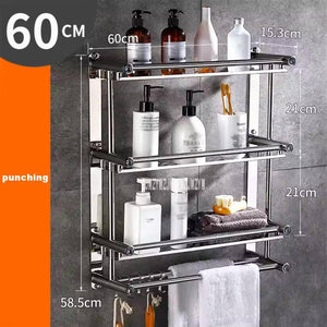 Étagère à serviettes murale en acier inoxydable